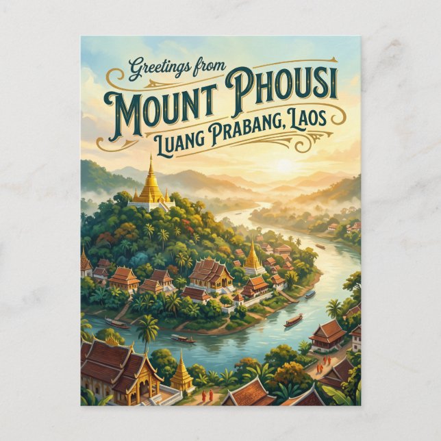 Cartão Postal Monte Phousi Laos (Frente)