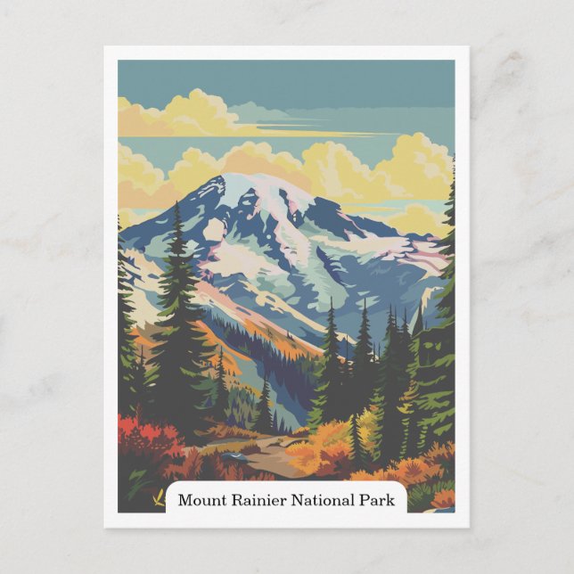 Cartão Postal Monte Rainier National Park, Washington EUA (Frente)