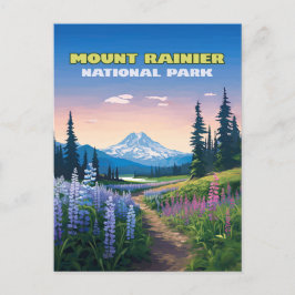 Cartão Postal Monte Rainier National Park Washington Retro