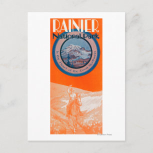 Cartão Postal Monte Rainier Poster - Horseback Riding