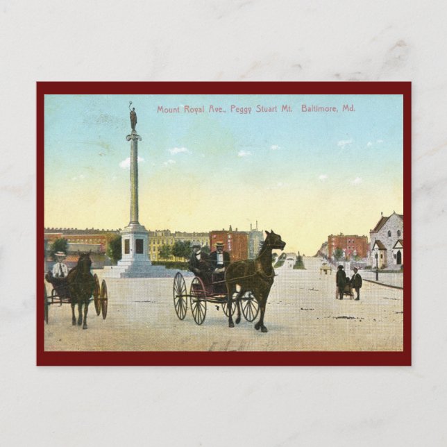 Cartão Postal Monte Royal Ave., Baltimore Vintage (Frente)