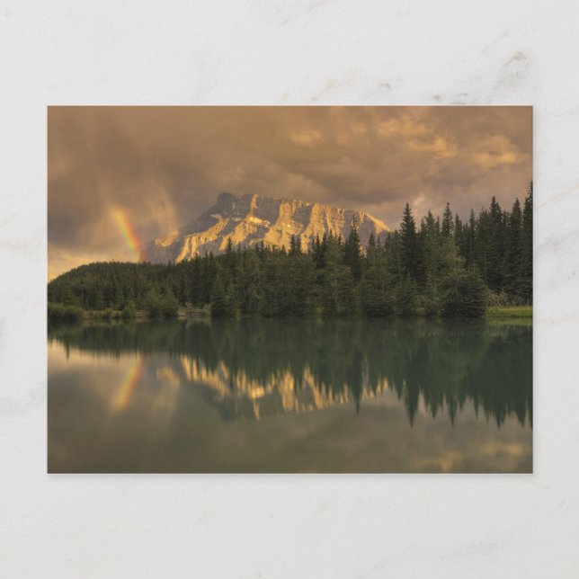 Cartão Postal Monte Rundle Rainbow, Pontes em Cascata (Frente)