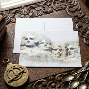 Cartão Postal Monte Rushmore aquarela