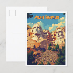 Cartão Postal Monte Rushmore Keystone South Dakota EUA Viagem