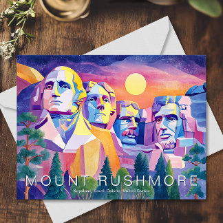 Cartão Postal Monte Rushmore National Memorial USA Viagem Art