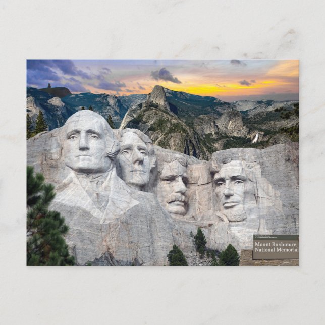 Cartão Postal Monte Rushmore Presidentes da América   (Frente)