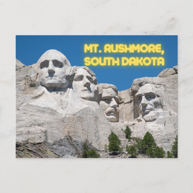 Cartão Postal Monte Rushmore South Dakota, Colorful, Viagem (Frente)