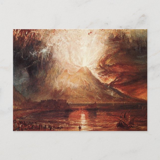 Cartão Postal Monte Vesúvio em Erupção por J.M.W. Turner (Frente)