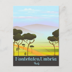 Cartão Postal Montefalco, Úmbria Itália poster de viagem