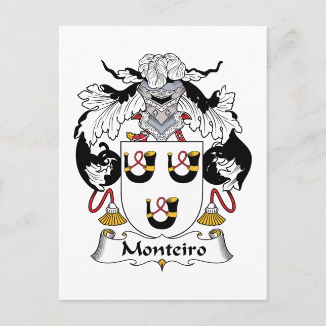Cartão Postal Monteiro Family Crest (Frente)