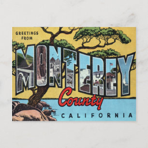 Cartão Postal Monterey California - Letra grande postal