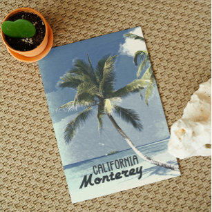 Cartão Postal Monterey California Vintage Beach Viagem Art