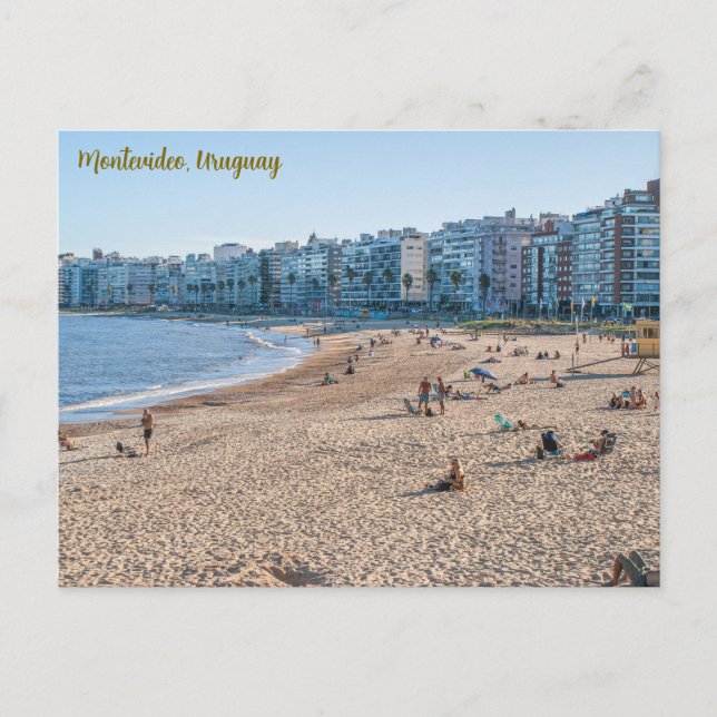 Cartão Postal Montevideo, Uruguay, Playa de Los Pocitos (Frente)