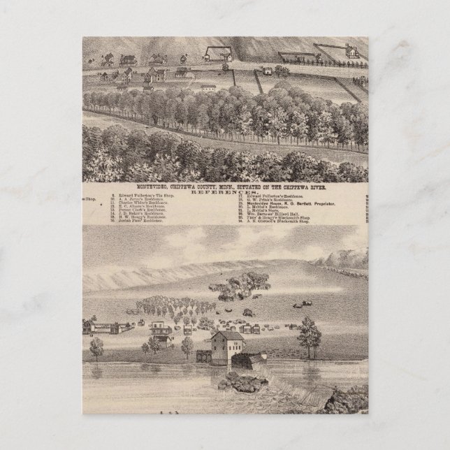 Cartão Postal Montevideu, Granite Falls, Minnesota (Frente)