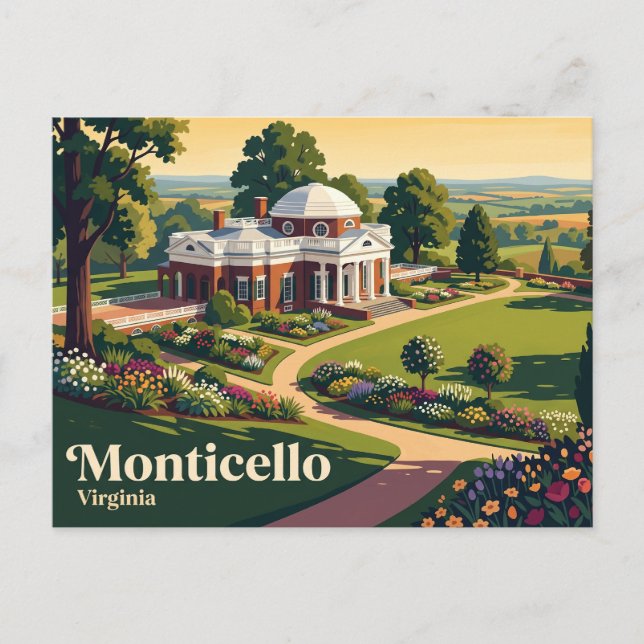 Cartão Postal Monticello Virgínia (Frente)