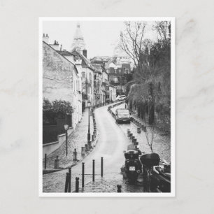 Cartão Postal Montmartre Paris França Preto e Branco