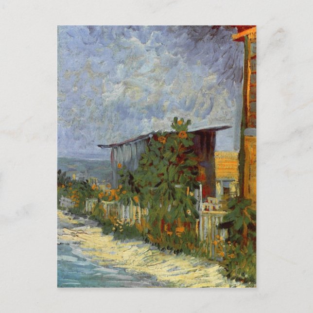 Cartão Postal Montmartre Path with Sunflower Van Gogh Fine Art (Frente)
