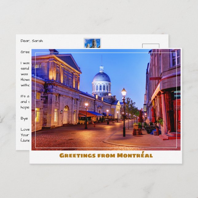 Cartão Postal Montréal Canada Old Town Modern (Frente/Verso)