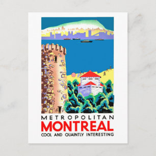 Cartão Postal Montreal, Canda, viagens vintage