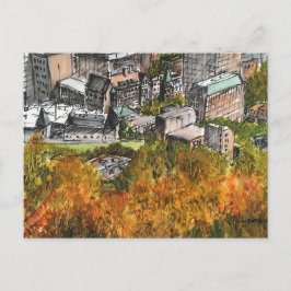 Cartão Postal Montreal from Mount Royal, watercolour, postcard.