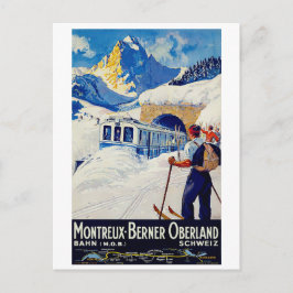 Cartão Postal Montreux, ferrovia Berner Oberland, Suíça