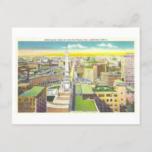 Cartão Postal Monument Circle, Indianapolis, Indiana Vintage