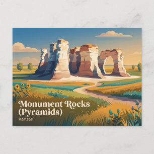 Cartão Postal Monument Rocks (Pirâmides) Kansas
