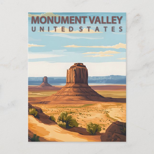 Cartão Postal Monument Valley Navajo Nation Vintage (Frente)