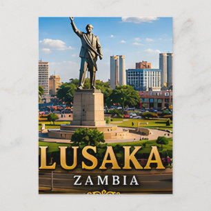Cartão Postal Monumento à Liberdade de Lusaka e Coração da Zâmbi