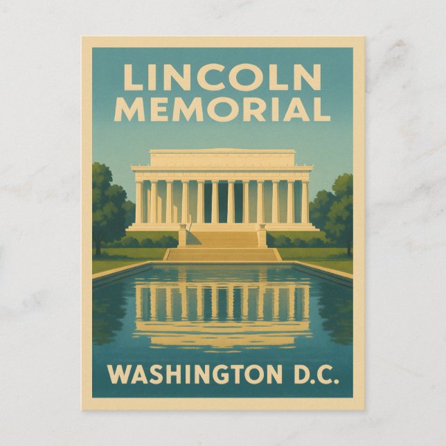 Cartão Postal Monumento a Lincoln Viagens Clássicas Washington D (Frente)