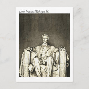 Cartão Postal Monumento a Lincoln, Washington DC Aquarela