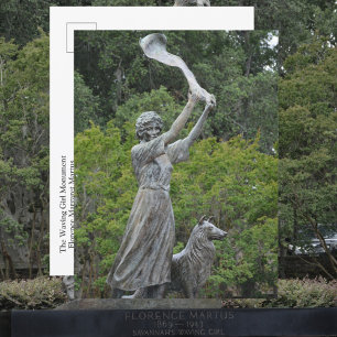 Cartão Postal Monumento à Waving Girl Savannah Geórgia Fotográfi