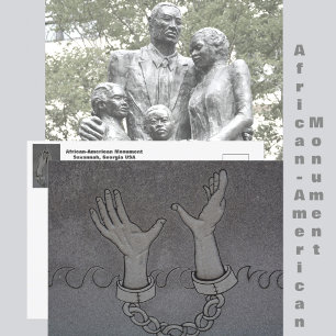 Cartão Postal Monumento Afro-Americano Savannah GA Viagens