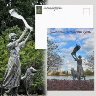 Cartão Postal Monumento da Garota Acenando de Savannah Fotográfi