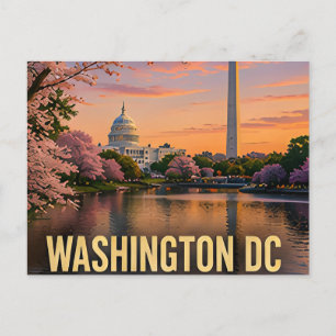 Cartão Postal Monumento das Flores de Cerejeira do Washington DC