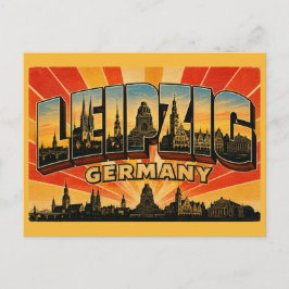 Cartão Postal Monumento de Leipzig Alemanha