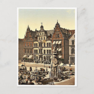 Cartão Postal Monumento de Roland, Bremen, Alemanha raro Fotogra