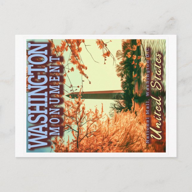 CARTÃO POSTAL MONUMENTO DE WASHINGTON - NATIONAL MALL WASHINGTON (Frente)