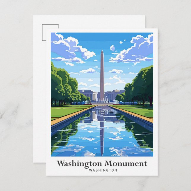 Cartão Postal Monumento de Washington Viagens EUA (Frente/Verso)
