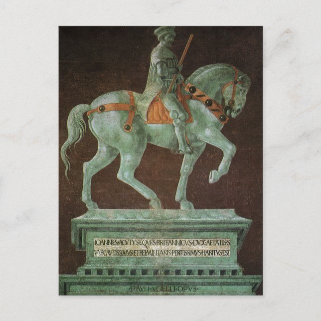 Cartão Postal Monumento Equestre a Sir John Hawkwood, Uccello (Frente)