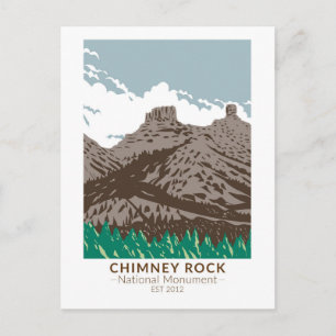 Cartão Postal Monumento Nacional Chimney Rock Colorado Vintage