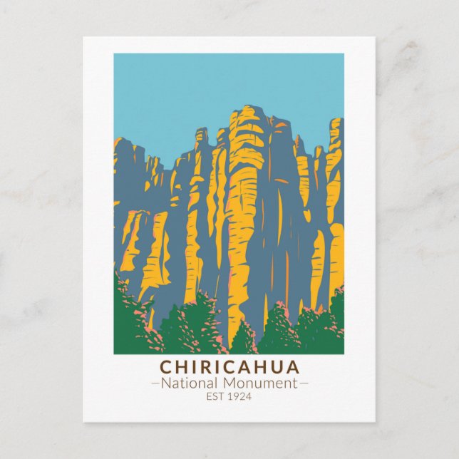 Cartão Postal Monumento Nacional Chiricahua Hoodoos Arizona (Frente)