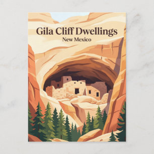 Cartão Postal Monumento Nacional Gila Cliff Dwellings EUA