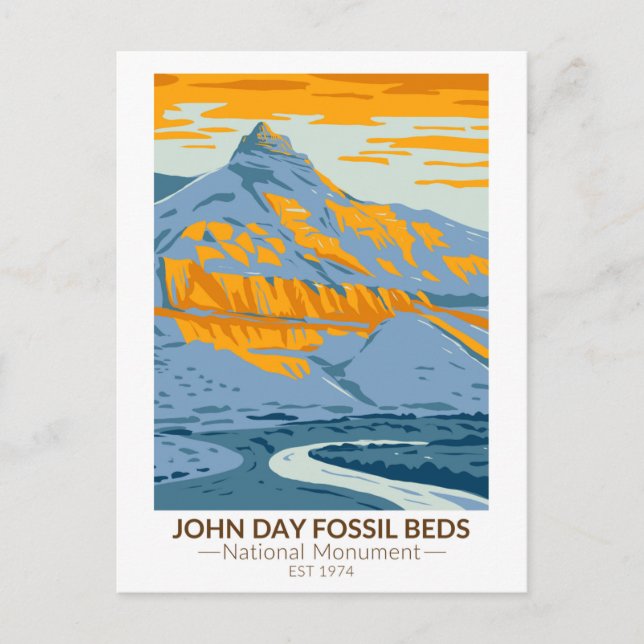 Cartão Postal Monumento Nacional John Day Fossil Beds Oregon Pos (Frente)