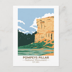 Cartão Postal Monumento Nacional Pompeys Pillar Montana Vintage