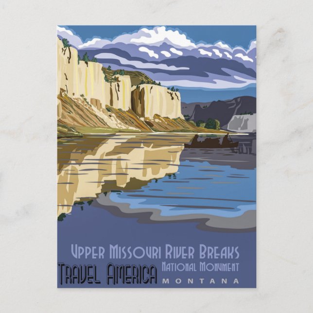 Cartão Postal Monumento Nacional Upper Missouri River Breaks Mon (Frente)