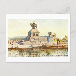 Cartão Postal Monumento Vintage Kaiser Wilhelm, Koblenz, Alemanh