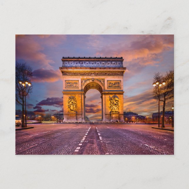 Cartão Postal Monumentos | Arco do Triunfo, Paris França (Frente)