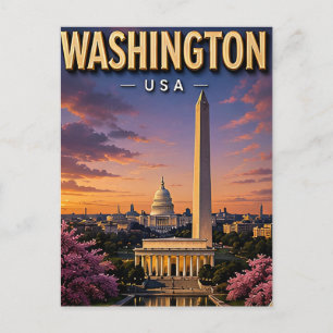 Cartão Postal Monumentos do Capitólio no Horizonte de Washington