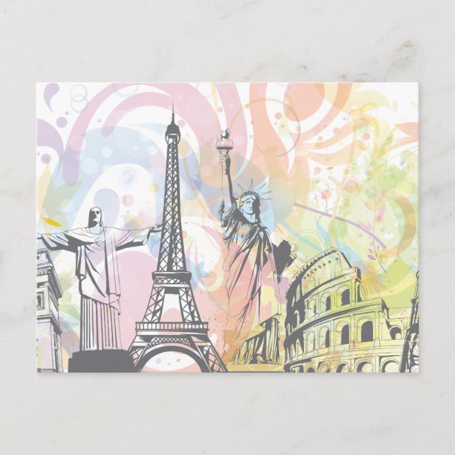 Cartão Postal Monumentos do mundo (Frente)